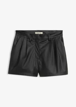 bonprix bonprix Shorts|Pantalones>Pantalón corto de piel sintética Negro