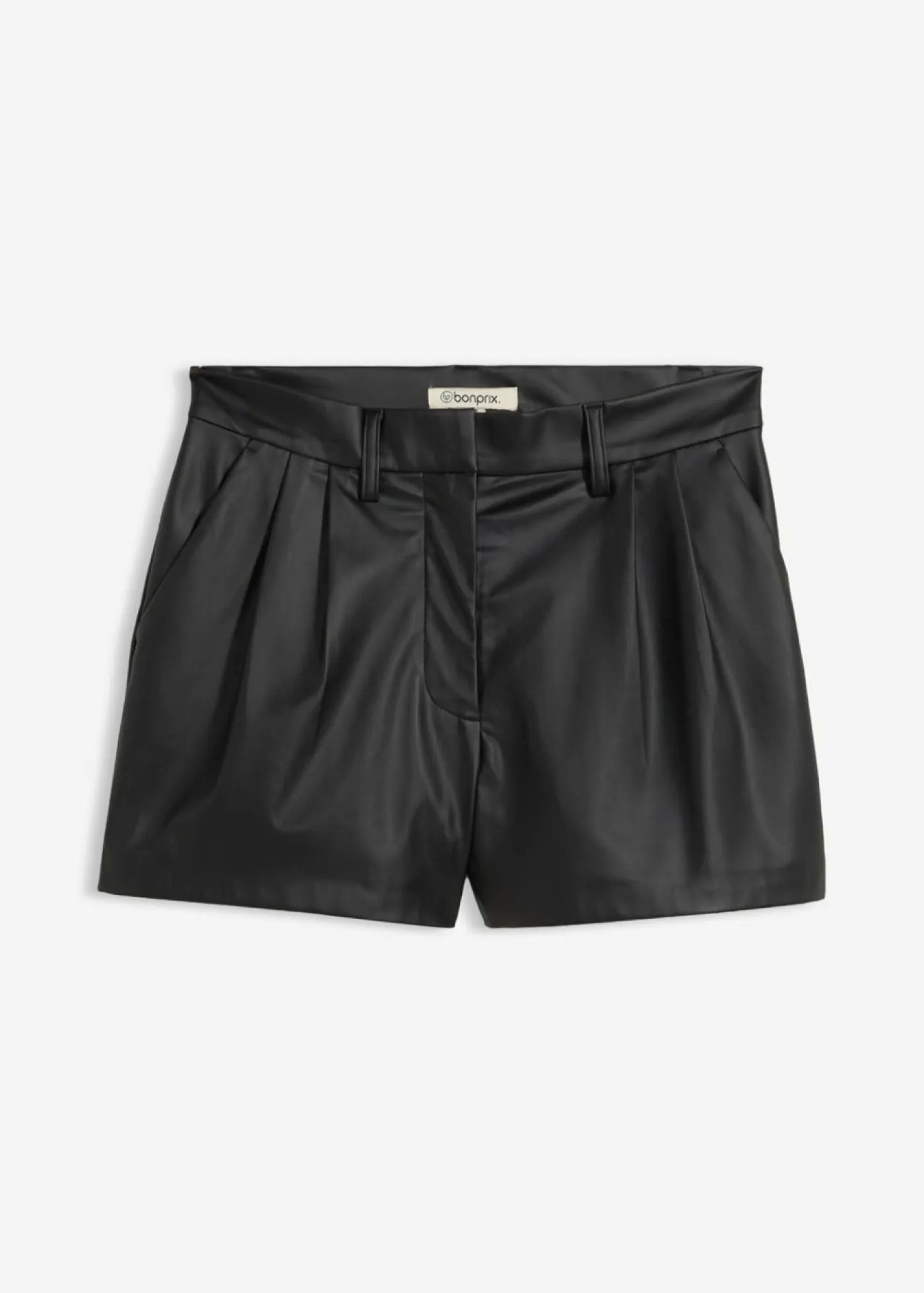 bonprix bonprix Shorts|Pantalones>Pantalón corto de piel sintética Negro
