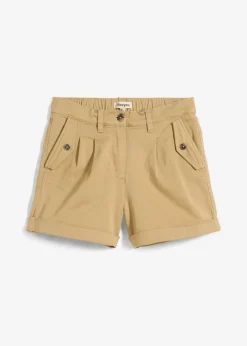 bonprix bonprix Shorts|Pantalones>Pantalón corto de sarga con talle alto Beige nuevo