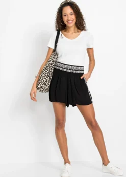 Mujer bonprix bonprix Pantalón corto de viscosa fluida con efecto arrugado