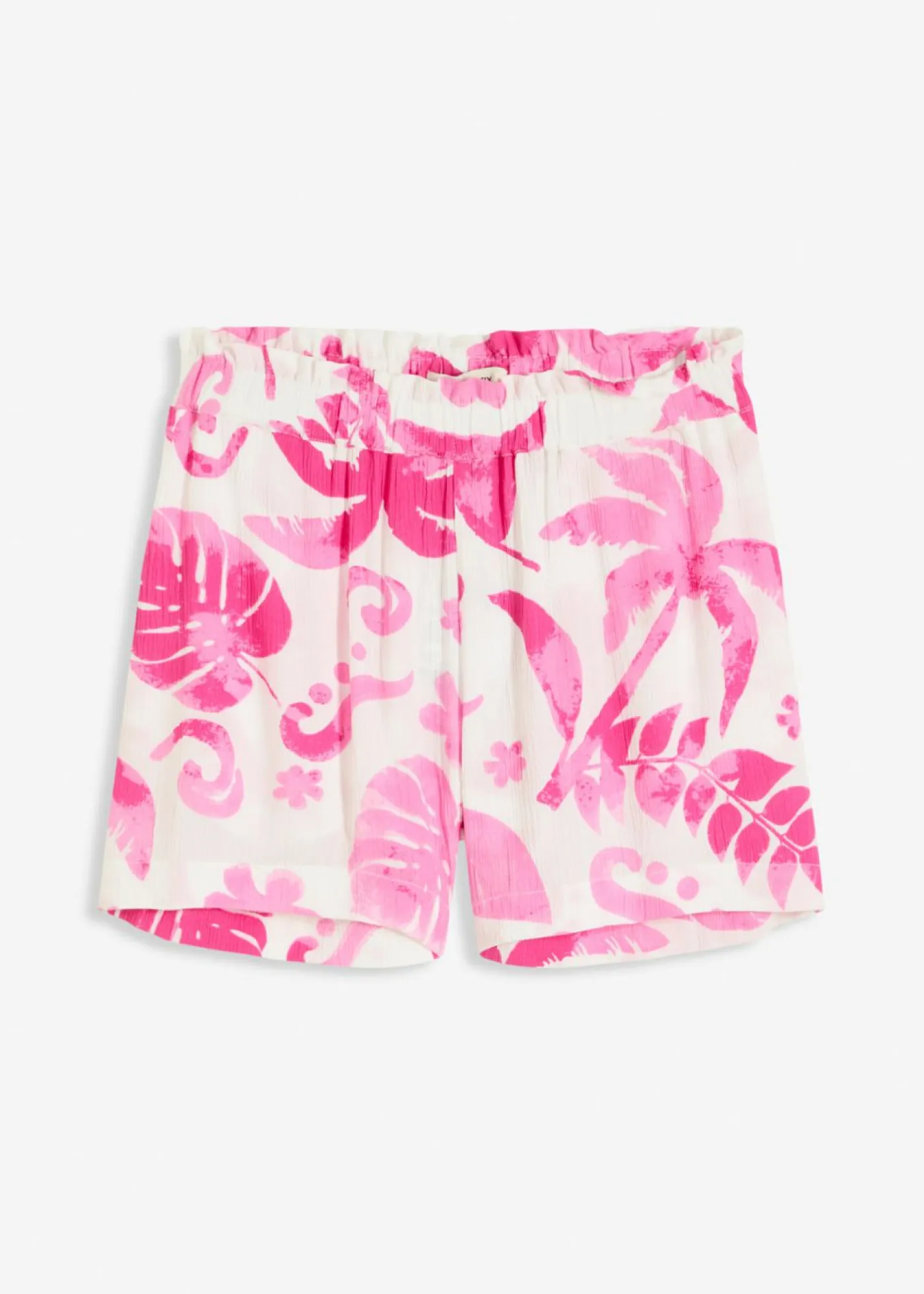 bonprix bonprix Shorts|Pantalones>Pantalón corto de viscosa estructurada Blanco-fucsia de flores