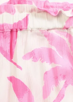 bonprix bonprix Shorts|Pantalones>Pantalón corto de viscosa estructurada Blanco-fucsia de flores