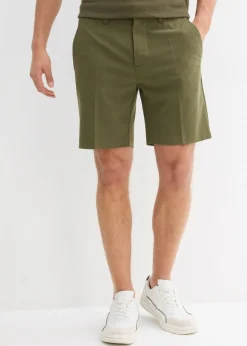 bonprix bonprix Shorts|Pantalones>Pantalón corto elegante con corte relajado Verde oliva oscuro
