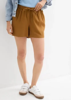 bonprix bonprix Shorts|Pantalones>Pantalón corto sin cierre Marrón coñac