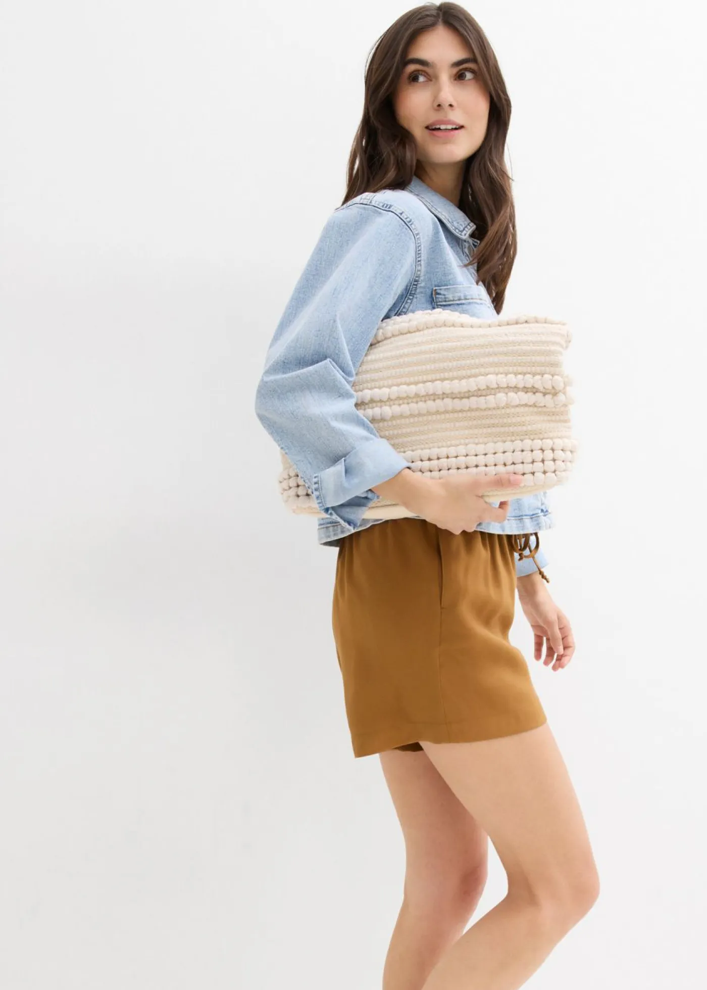 bonprix bonprix Shorts|Pantalones>Pantalón corto sin cierre Marrón coñac