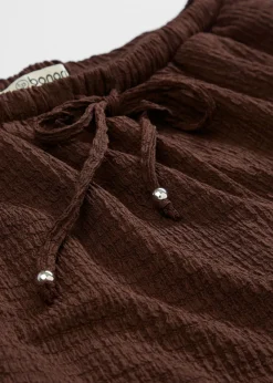 bonprix bonprix Shorts|Pantalones>Pantalón corto sin cierre de crepé estructurado Marrón tierra