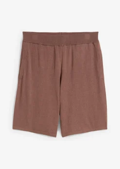 bonprix bonprix Conjuntos De Ropa|Shorts>Pantalón corto sin cierre de punto fino Marrón mate