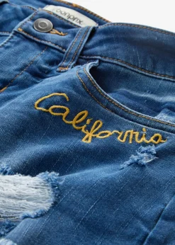 Mujer bonprix bonprix Pantalón corto vaquero con bordado