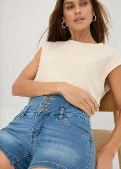 Mujer bonprix bonprix Pantalón corto vaquero de talle alto