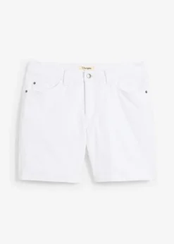 bonprix bonprix Shorts|Vaqueros>Pantalón corto vaquero elástico, loose fit, extra ancho Sarga blanca