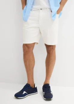 bonprix bonprix Shorts|Vaqueros>Pantalón corto vaquero elástico, loose fit, extra ancho Sarga blanca