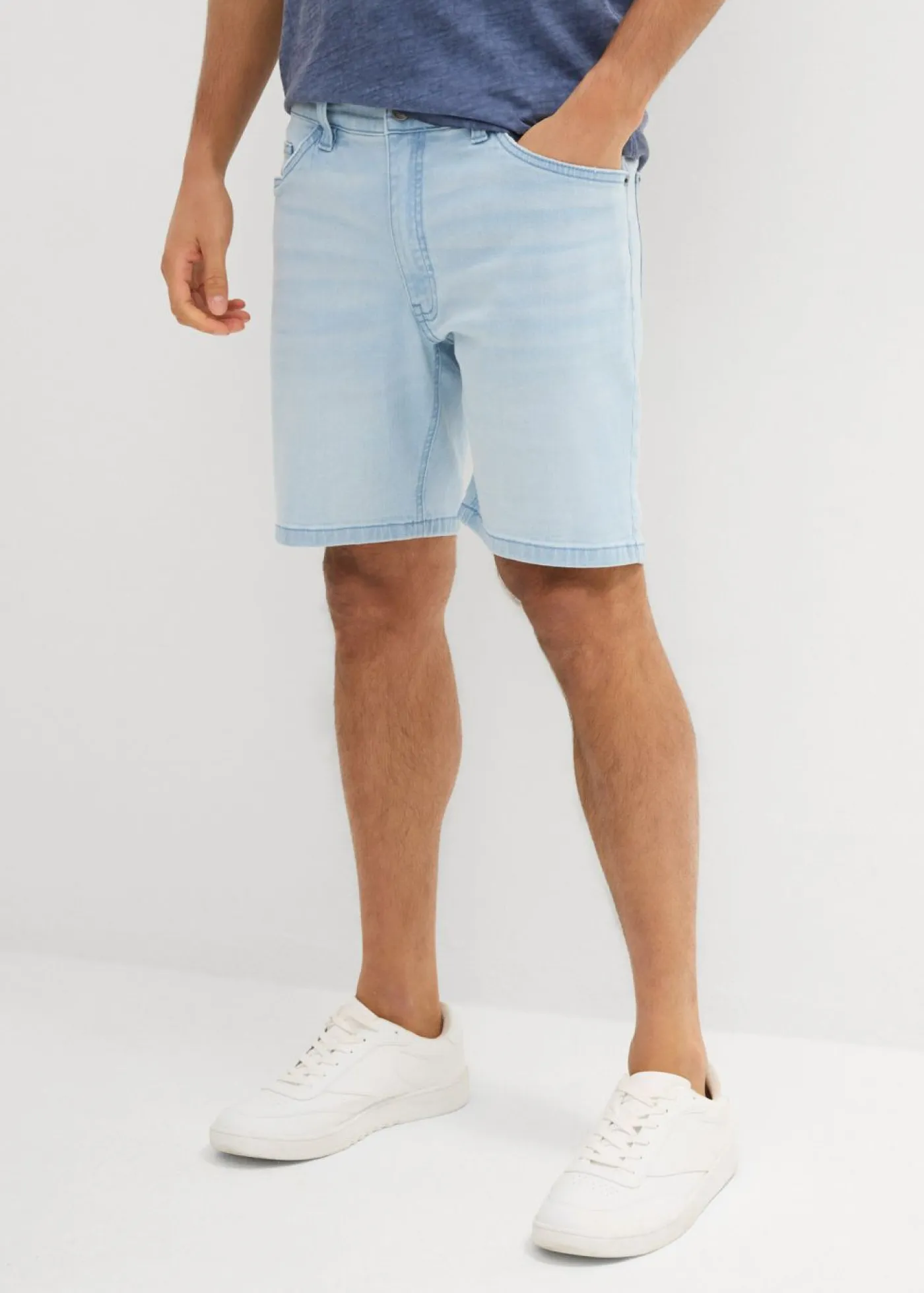 Hombre bonprix bonprix Pantalón corto vaquero elástico, loose fit, extra ancho