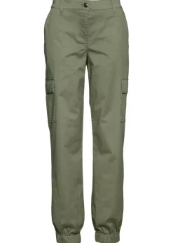 Mujer bonprix bonprix Pantalón de algodón elástico con estilo cargo