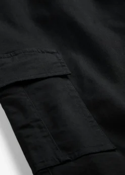 bonprix bonprix Pantalones>Pantalón de algodón elástico con estilo cargo Negro