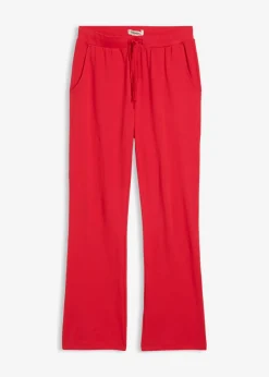 bonprix bonprix Básicos|Pantalones>Pantalón de algodón orgánico puro con elástico Rojo