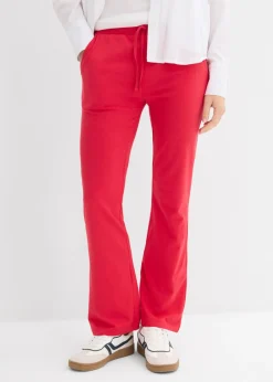 bonprix bonprix Básicos|Pantalones>Pantalón de algodón orgánico puro con elástico Rojo
