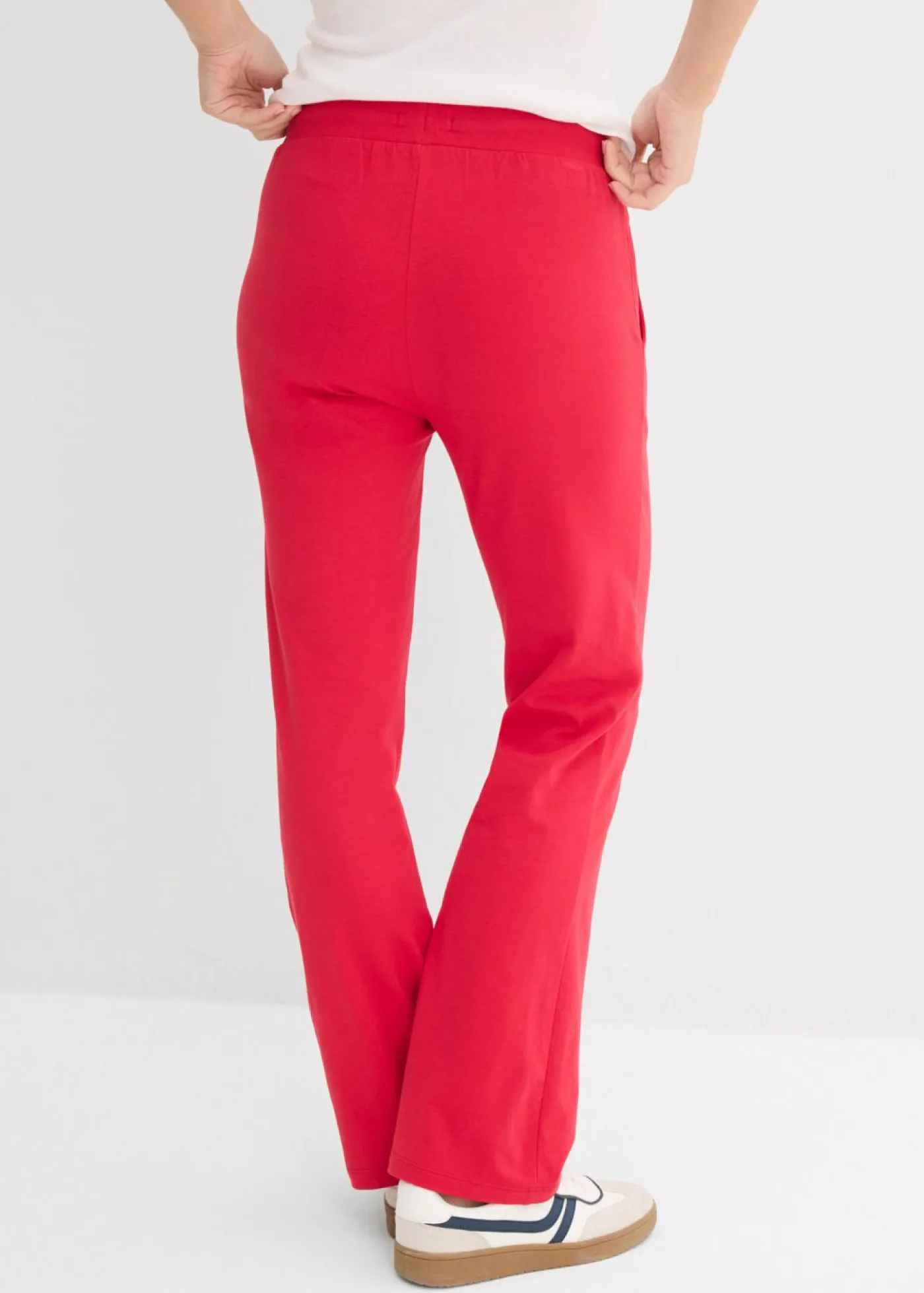 bonprix bonprix Básicos|Pantalones>Pantalón de algodón orgánico puro con elástico Rojo