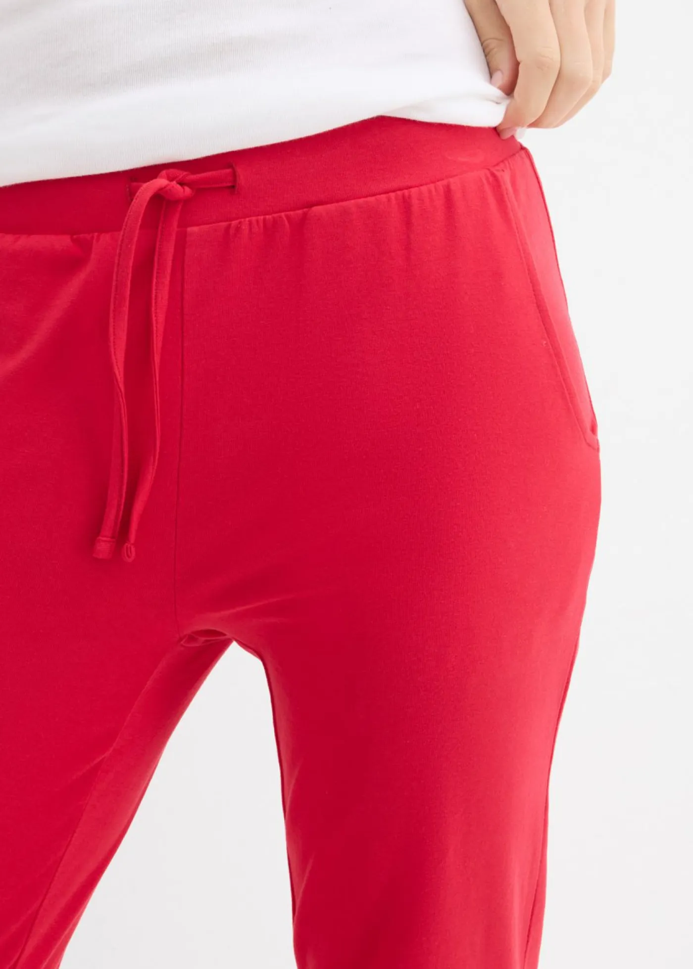 bonprix bonprix Básicos|Pantalones>Pantalón de algodón orgánico puro con elástico Rojo