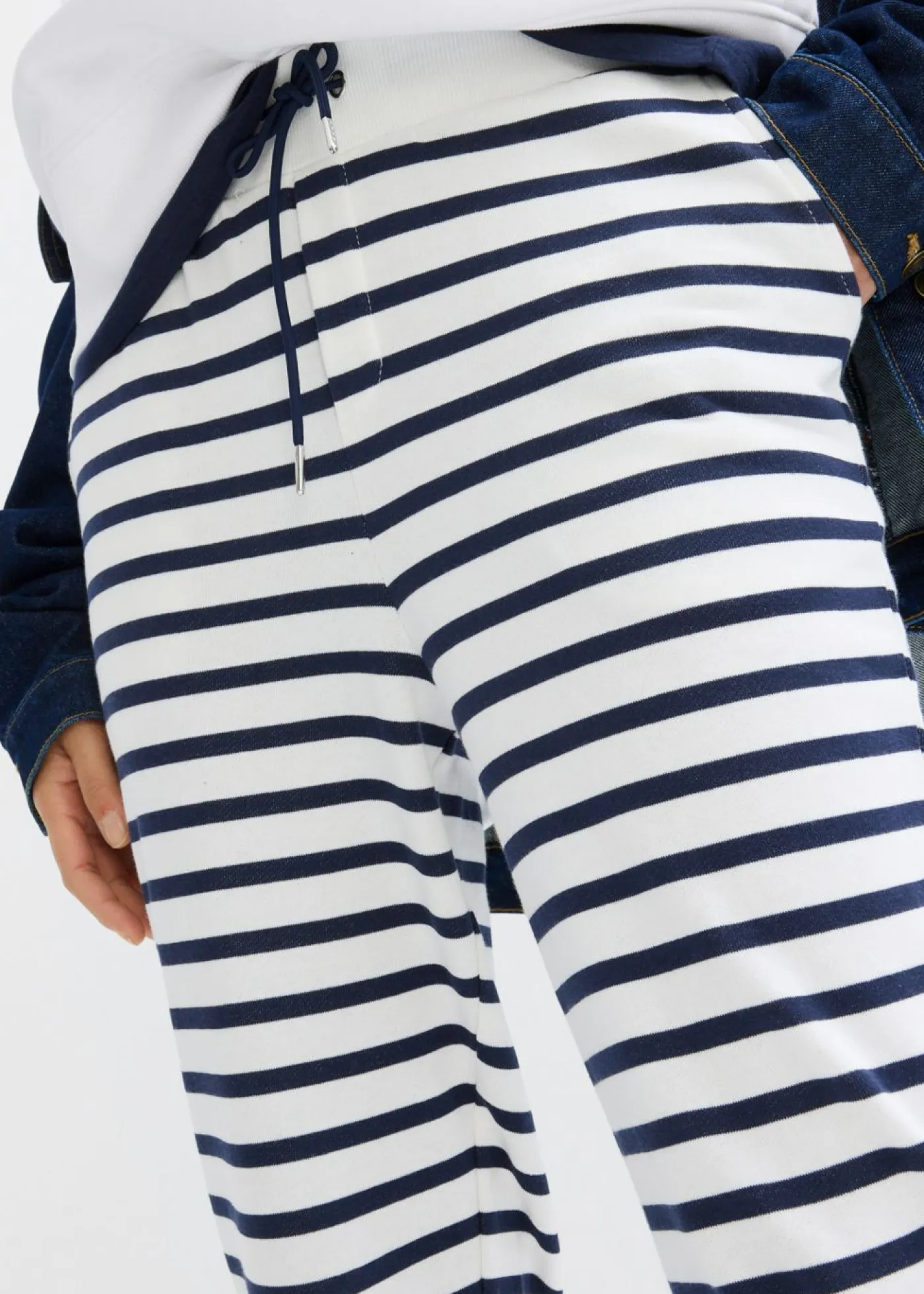 bonprix bonprix Básicos|Ropa Cómoda>Pantalón de chándal Blanco lana-azul marino con rayas