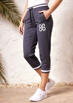 Mujer bonprix bonprix Pantalón de chándal 3/4 de mezcla de algodón