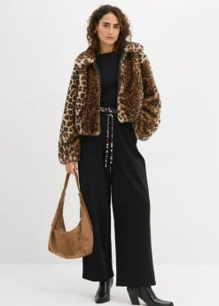 Mujer bonprix bonprix Pantalón de chándal ancho con cintura en contraste