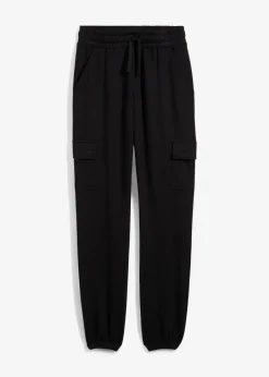 bonprix bonprix Ropa 9 A 16 Años·Pantalones>Pantalón de chándal con bolsillos tipo cargo Negro