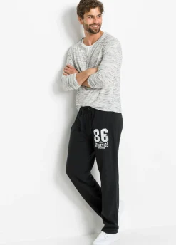 Hombre bonprix bonprix Pantalón de chándal con detalles deportivos de algodón orgánico puro