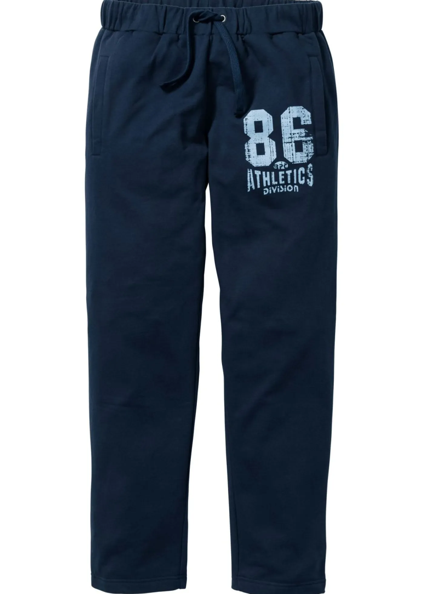 bonprix bonprix Ropa Deportiva|Pantalones>Pantalón de chándal con detalles deportivos de algodón orgánico puro Azul marino