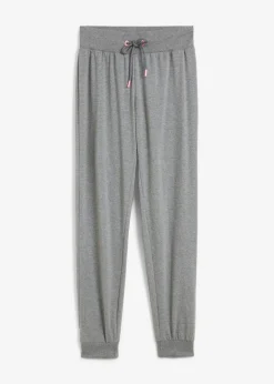 bonprix bonprix Básicos|Ropa Cómoda>Pantalón de chándal con puños gris moteado / rosa neón moteado