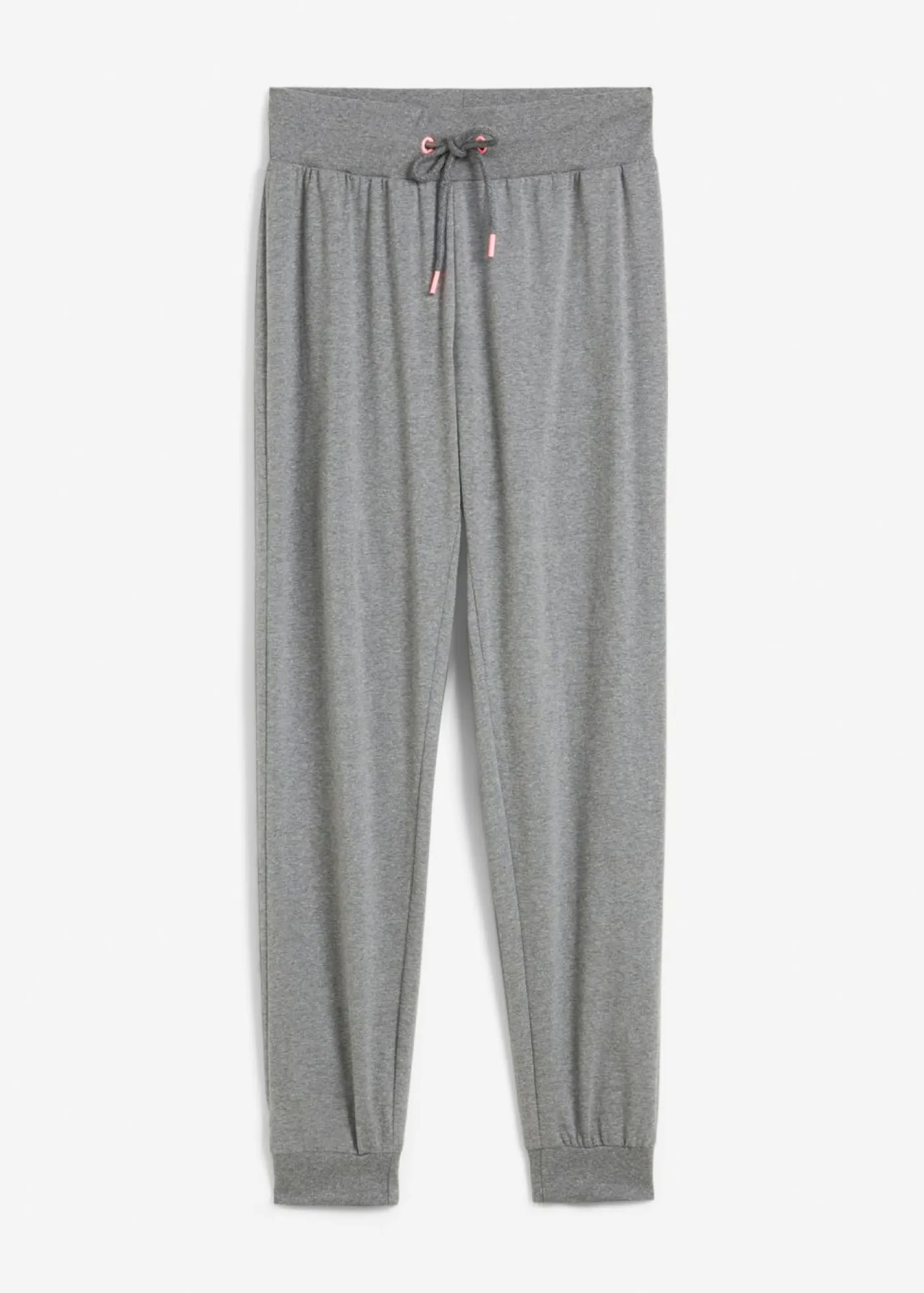 bonprix bonprix Básicos|Ropa Cómoda>Pantalón de chándal con puños gris moteado / rosa neón moteado