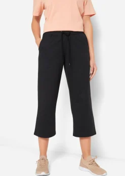 bonprix bonprix Básicos|Ropa Cómoda>Pantalón de chándal de algodón orgánico hasta la pantorrilla Negro