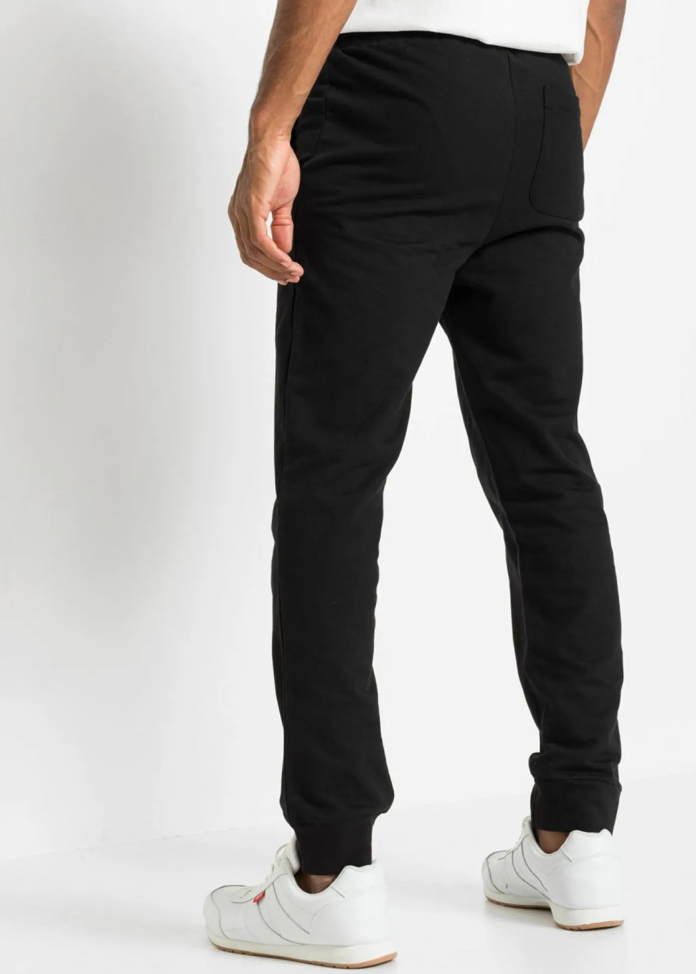 bonprix bonprix Básicos En Rebajas|Ropa Deportiva>Pantalón de chándal de algodón puro con detalles en contraste Negro