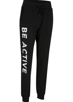 Mujer bonprix bonprix Pantalón de chándal de algodón con estampado y corte holgado