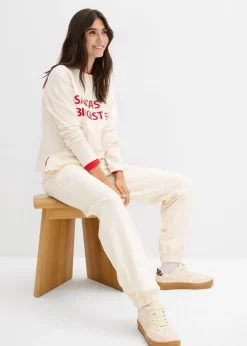 Mujer bonprix bonprix Pantalón de chándal de algodón puro