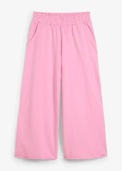bonprix bonprix Ropa Cómoda|Pantalones>Pantalón de chándal de algodón orgánico con largo capri rosa orquídea