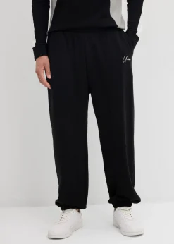bonprix bonprix Ropa Deportiva|Pantalones>Pantalón de chándal de algodón puro con corte holgado Negro