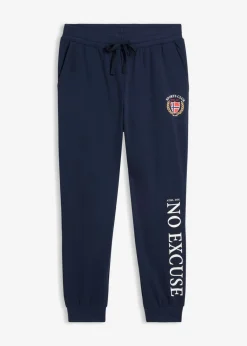 bonprix bonprix Pantalones|Chándals>Pantalón de chándal de algodón puro Azul marino