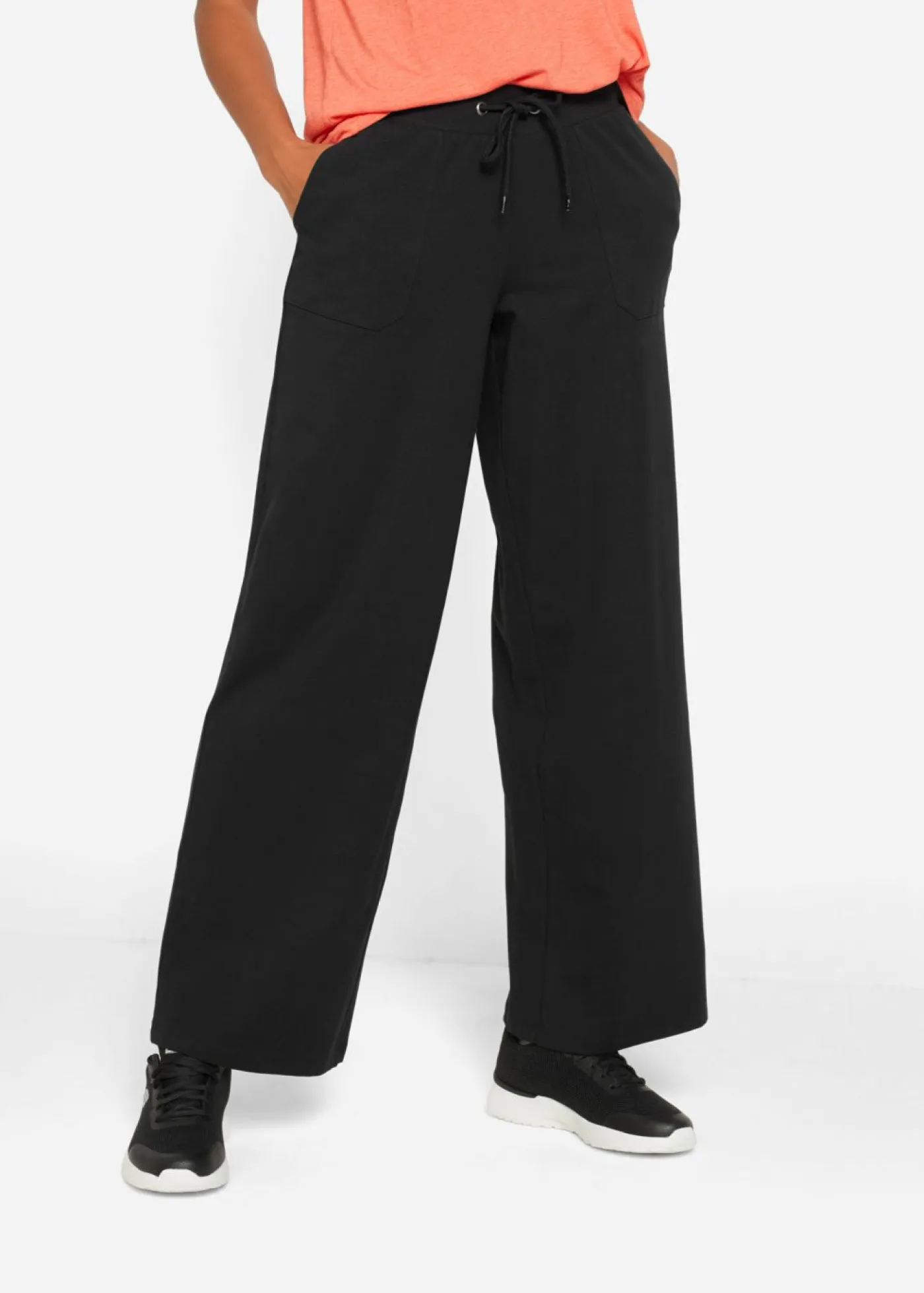 bonprix bonprix Ropa Cómoda|Pantalones>Pantalón de chándal de mezcla de algodón Negro