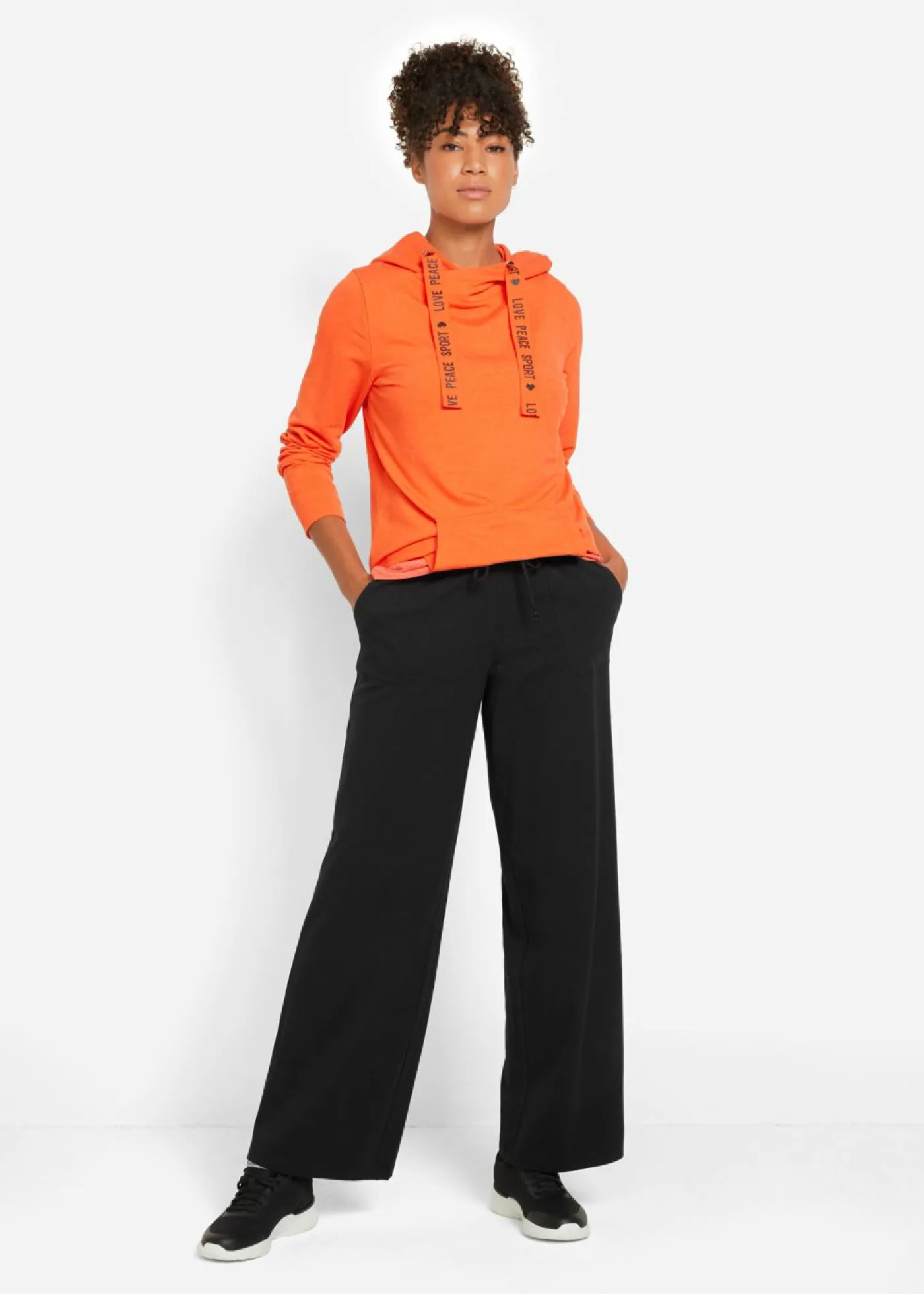 bonprix bonprix Ropa Cómoda|Pantalones>Pantalón de chándal de mezcla de algodón Negro