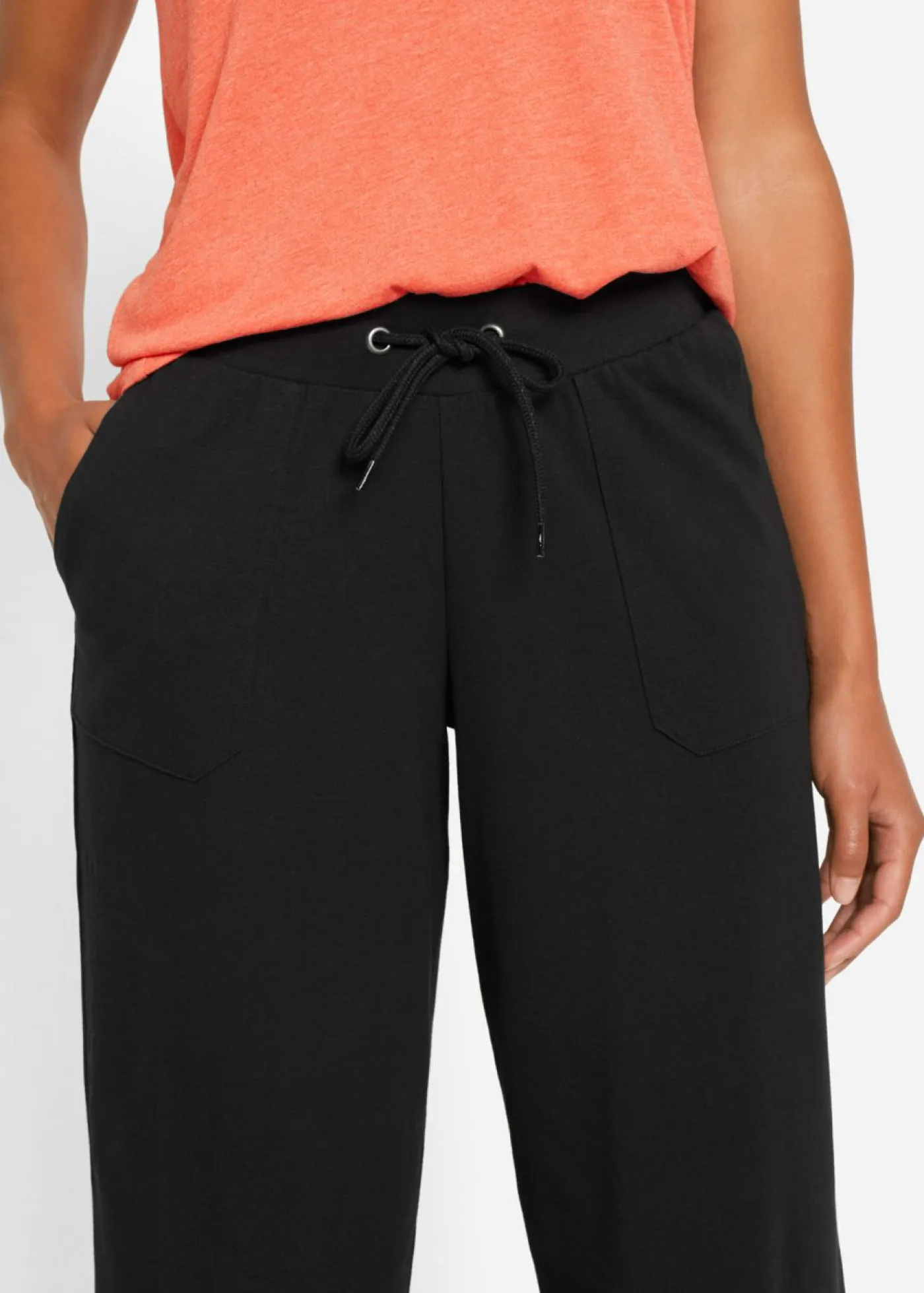 bonprix bonprix Ropa Cómoda|Pantalones>Pantalón de chándal de mezcla de algodón Negro