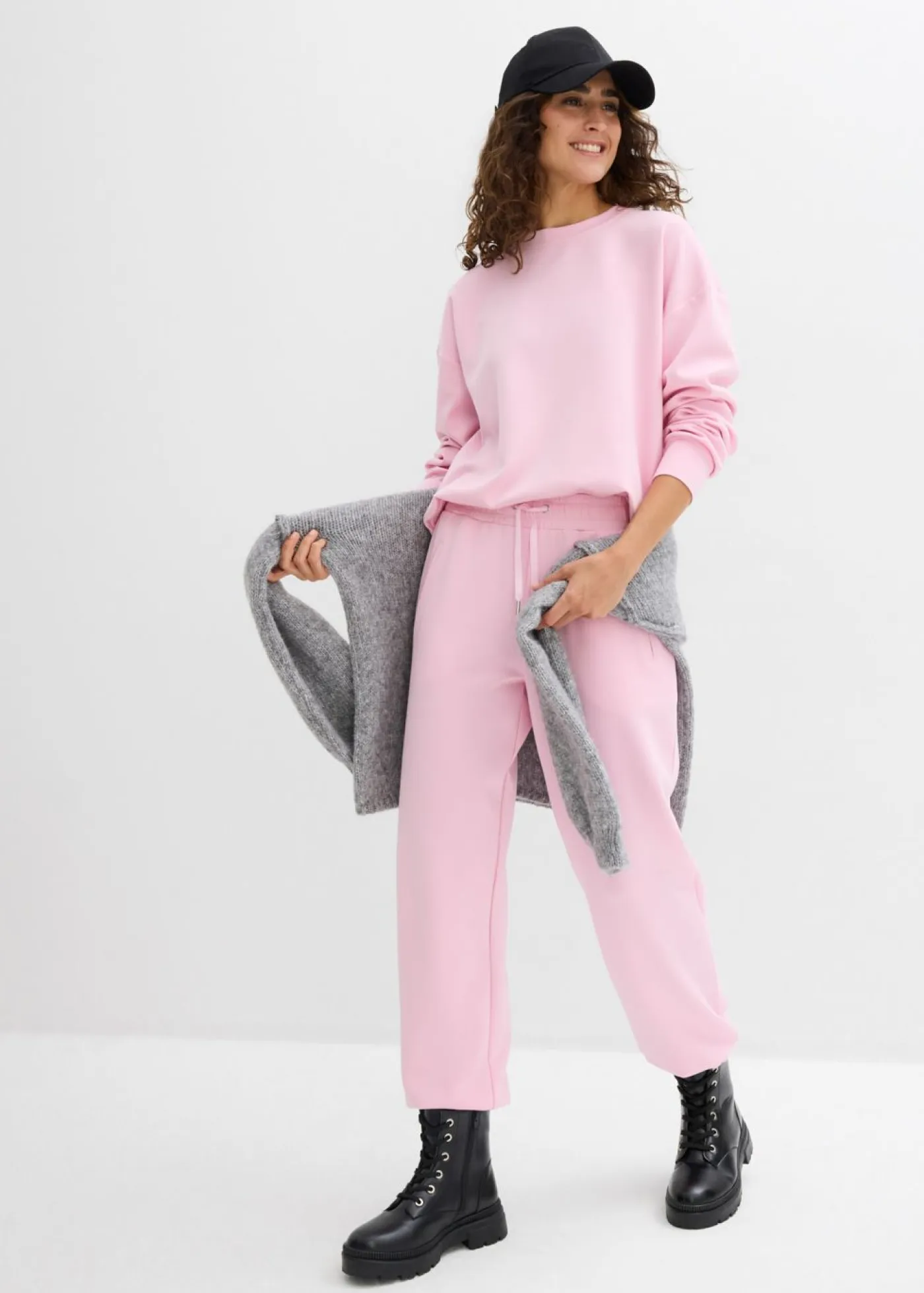 bonprix bonprix Básicos|Ropa Cómoda>Pantalón de chándal de neopreno suave rosa cristal