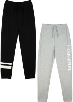 Niños bonprix bonprix Pantalón de chándal en suave mezcla de algodón (2 unidades)