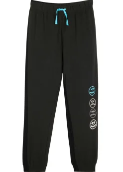bonprix bonprix Ropa 9 A 16 Años·Pantalones>Pantalón de chándal en suave mezcla de algodón Negro
