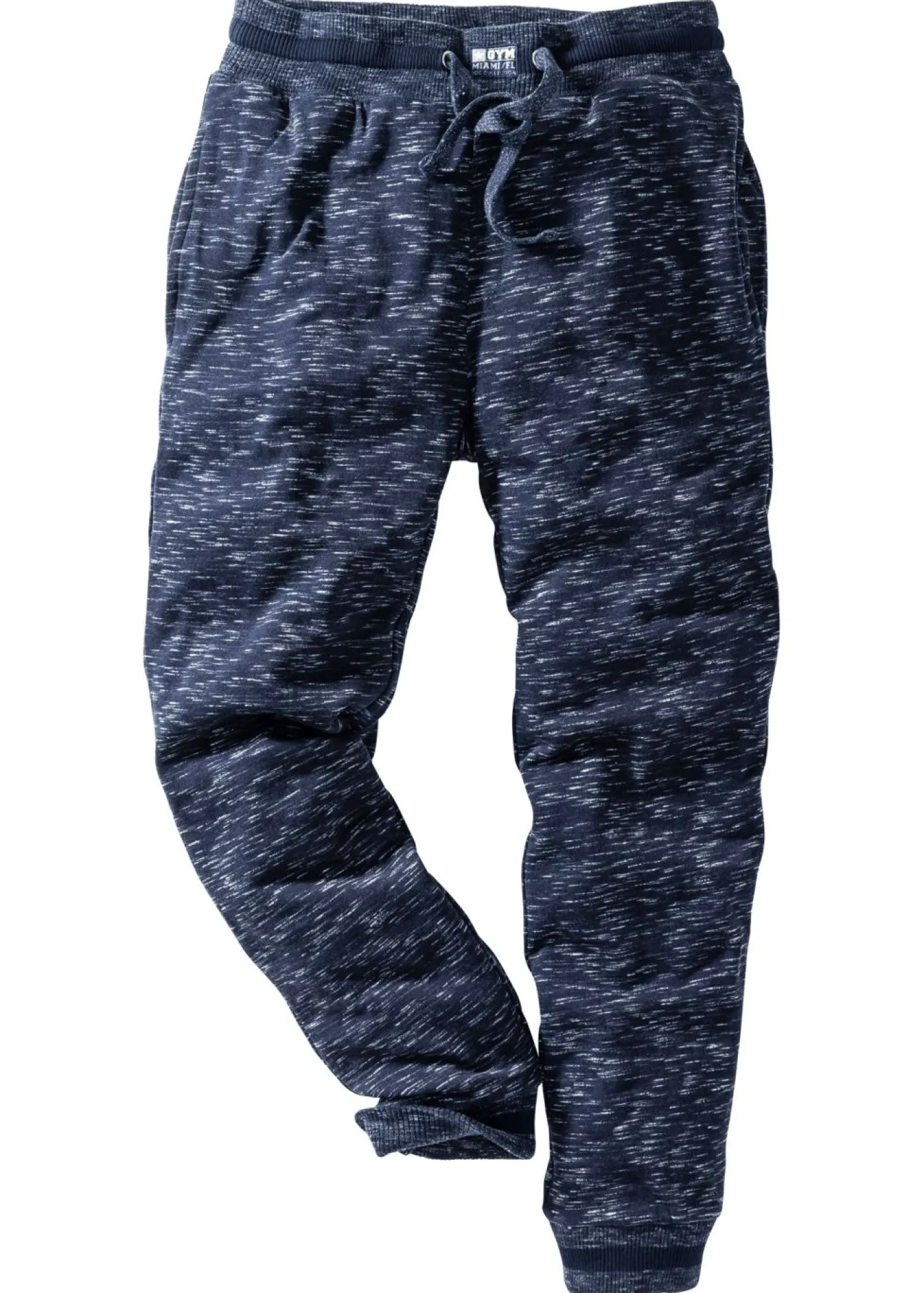 Hombre bonprix bonprix Pantalón de chándal jaspeado con cintura de canalé