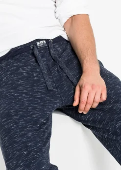 Hombre bonprix bonprix Pantalón de chándal jaspeado con cintura de canalé
