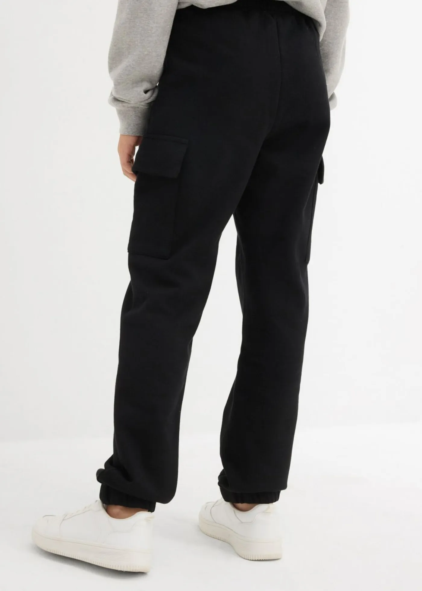 bonprix bonprix Ropa 9 A 16 Años·Pantalones Y Leggings>Pantalón de chándal tipo cargo de algodón orgánico puro Negro