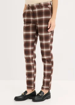 Mujer bonprix bonprix Pantalón de cuadros con dobladillos