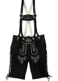 bonprix bonprix Shorts|Pantalones>Pantalón de cuero folclórico, corto Negro