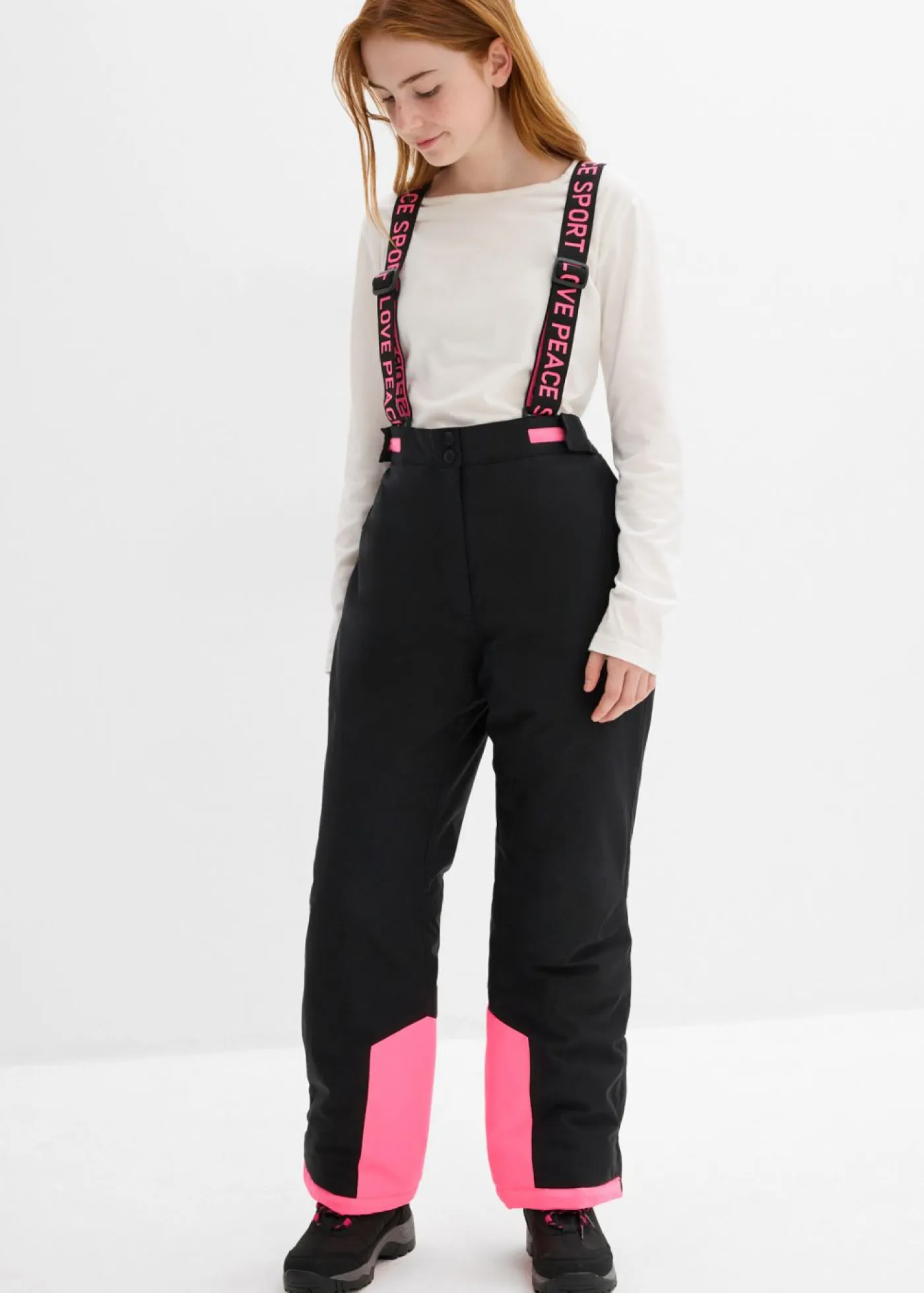 bonprix bonprix Ropa 9 A 16 Años·Pantalones Y Leggings|Ropa 9 A 16 Años·Chaquetas Y Outdoor>Pantalón de esquí impermeable con tirantes desmontables Negro