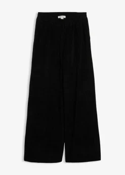 bonprix bonprix Básicos|Pantalones>Pantalón de felpa de punto Negro